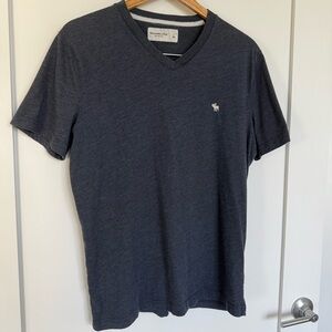 Abercrombie | Navy Heather Icon V Neck Short Sleeve T Shirt